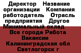 Директор › Название организации ­ Компания-работодатель › Отрасль предприятия ­ Другое › Минимальный оклад ­ 1 - Все города Работа » Вакансии   . Калининградская обл.,Светлогорск г.